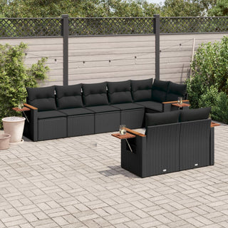 8-Delige Loungeset Met Kussens Poly Rattan Beige