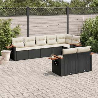 8-Delige Loungeset Met Kussens Poly Rattan Beige