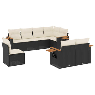 8-Delige Loungeset Met Kussens Poly Rattan