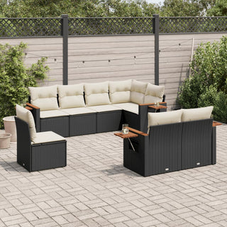 8-Delige Loungeset Met Kussens Poly Rattan