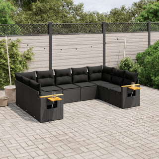 9-Delige Loungeset Met Kussens Poly Rattan