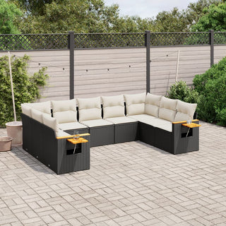 9-Delige Loungeset Met Kussens Poly Rattan