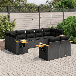 9-Delige Loungeset Met Kussens Poly Rattan