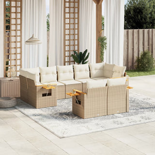 9-Delige Loungeset Met Kussens Poly Rattan