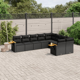 9-Delige Loungeset Met Kussens Poly Rattan