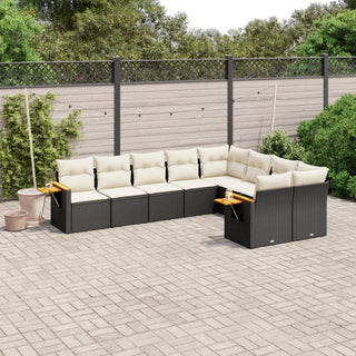 9-Delige Loungeset Met Kussens Poly Rattan