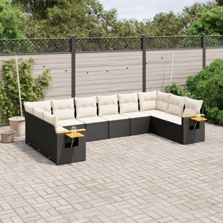 10-Delige Loungeset Met Kussens Poly Rattan