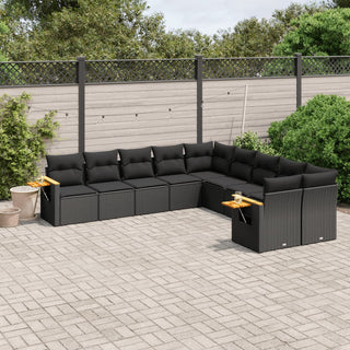 10-Delige Loungeset Met Kussens Poly Rattan