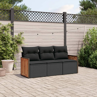 3-Delige Loungeset Met Kussens Poly Rattan Beige