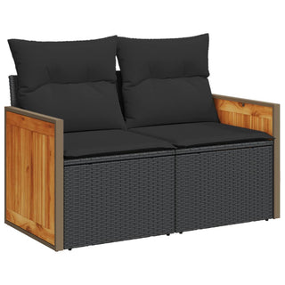 4-Delige Loungeset Met Kussens Poly Rattan