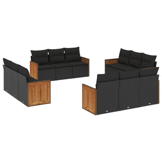 12-Delige Loungeset Met Kussens Poly Rattan