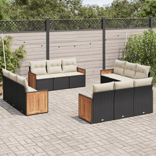 12-Delige Loungeset Met Kussens Poly Rattan