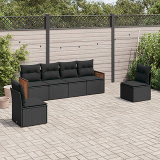 6-Delige Loungeset Met Kussens Poly Rattan