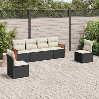 6-Delige Loungeset Met Kussens Poly Rattan