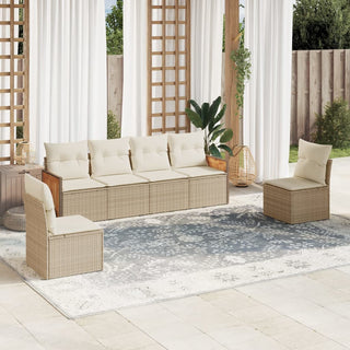 6-Delige Loungeset Met Kussens Poly Rattan