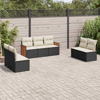 7-Delige Loungeset Met Kussens Poly Rattan