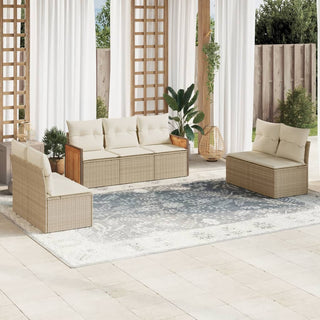 7-Delige Loungeset Met Kussens Poly Rattan