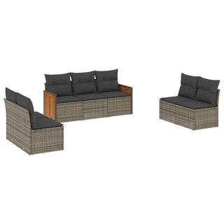 7-Delige Loungeset Met Kussens Poly Rattan