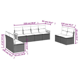 8-Delige Loungeset Met Kussens Poly Rattan