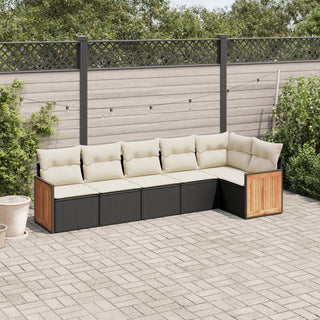 6-Delige Loungeset Met Kussens Poly Rattan