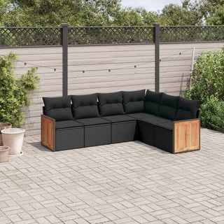 6-Delige Loungeset Met Kussens Poly Rattan