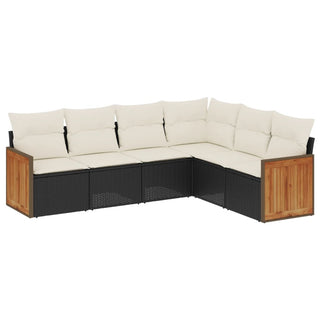 6-Delige Loungeset Met Kussens Poly Rattan