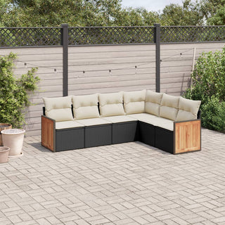 6-Delige Loungeset Met Kussens Poly Rattan