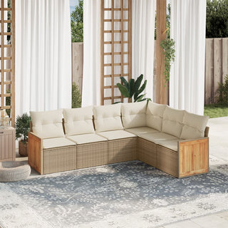 6-Delige Loungeset Met Kussens Poly Rattan