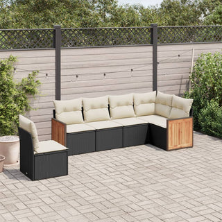 6-Delige Loungeset Met Kussens Poly Rattan