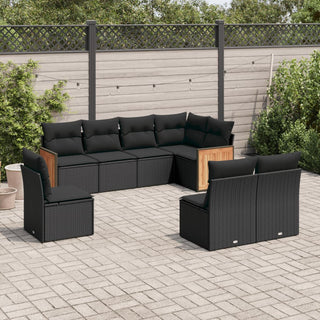 8-Delige Loungeset Met Kussens Poly Rattan Beige