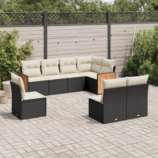 8-Delige Loungeset Met Kussens Poly Rattan Beige