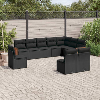 10-Delige Loungeset Met Kussens Poly Rattan