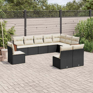 10-Delige Loungeset Met Kussens Poly Rattan