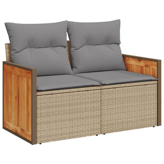 10-Delige Loungeset Met Kussens Poly Rattan