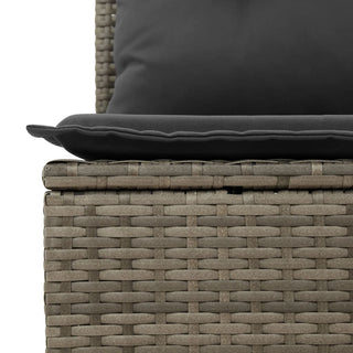 8-Delige Loungeset Met Kussens Poly Rattan Grijs