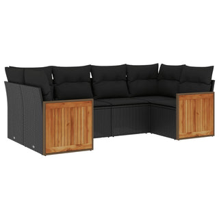 6-Delige Loungeset Met Kussens Poly Rattan