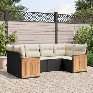 6-Delige Loungeset Met Kussens Poly Rattan