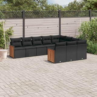 10-Delige Loungeset Met Kussens Poly Rattan