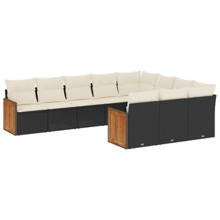 10-Delige Loungeset Met Kussens Poly Rattan