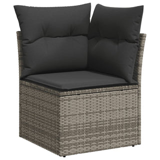 12-Delige Loungeset Met Kussens Poly Rattan Grijs