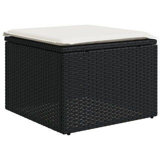 9-Delige Loungeset Met Kussens Poly Rattan Zwart