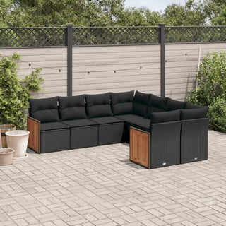 8-Delige Loungeset Met Kussens Poly Rattan Beige