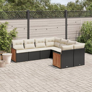 8-Delige Loungeset Met Kussens Poly Rattan Beige