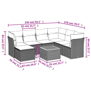 8-Delige Loungeset Met Kussens Poly Rattan Zwart