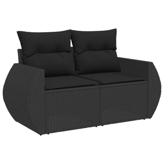 6-Delige Loungeset Met Kussens Poly Rattan Zwart