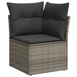 7-Delige Loungeset Met Kussens Poly Rattan Grijs