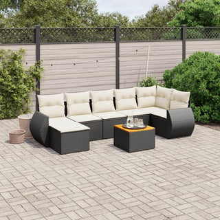 8-Delige Loungeset Met Kussens Poly Rattan Zwart