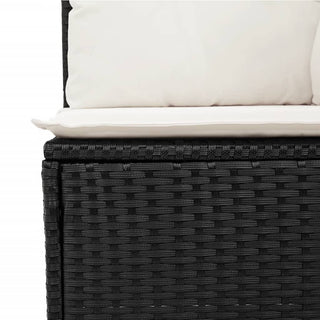 10-Delige Loungeset Met Kussens Poly Rattan Zwart