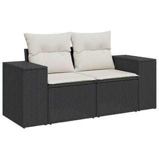 8-Delige Loungeset Met Kussens Poly Rattan Zwart