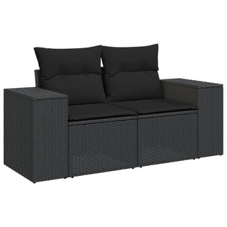 10-Delige Loungeset Met Kussens Poly Rattan Grijs